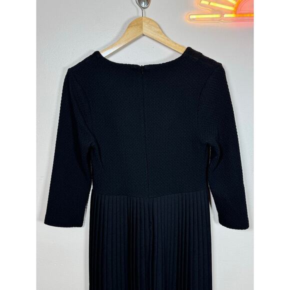 Ganni x Anthropologie Fulton Black Pleated Knit A-Line Cocktail Mini Dress Small - Picture 10 of 13